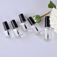 20pcslot 5ml10ml15ml with lid brush nail art glue clear glass vials paint cosmetic packing container empty nail polish bottle