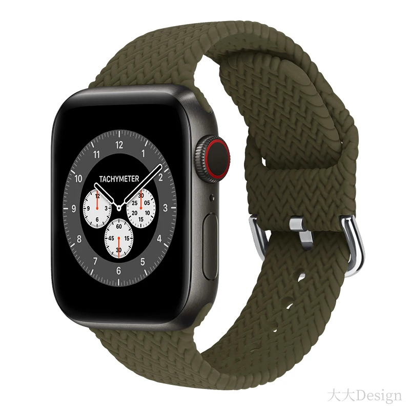 Спортивный силиконовый ремешок для Apple watch 38 мм 42 плетеный Силиконовый браслет с