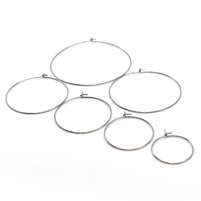 50 шт./лот 20/25/30/35/40 мм из нержавеющей стали большой круг провода обручи петли