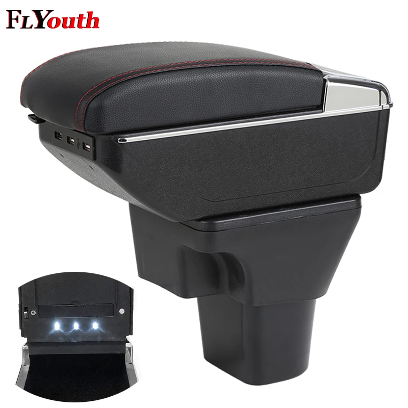 

Armrest Box For Hyundai Accent 2006-2011 USB Charging LED Light Car Arm Rest Rotatable Centre Console Storage Box Car-Styling