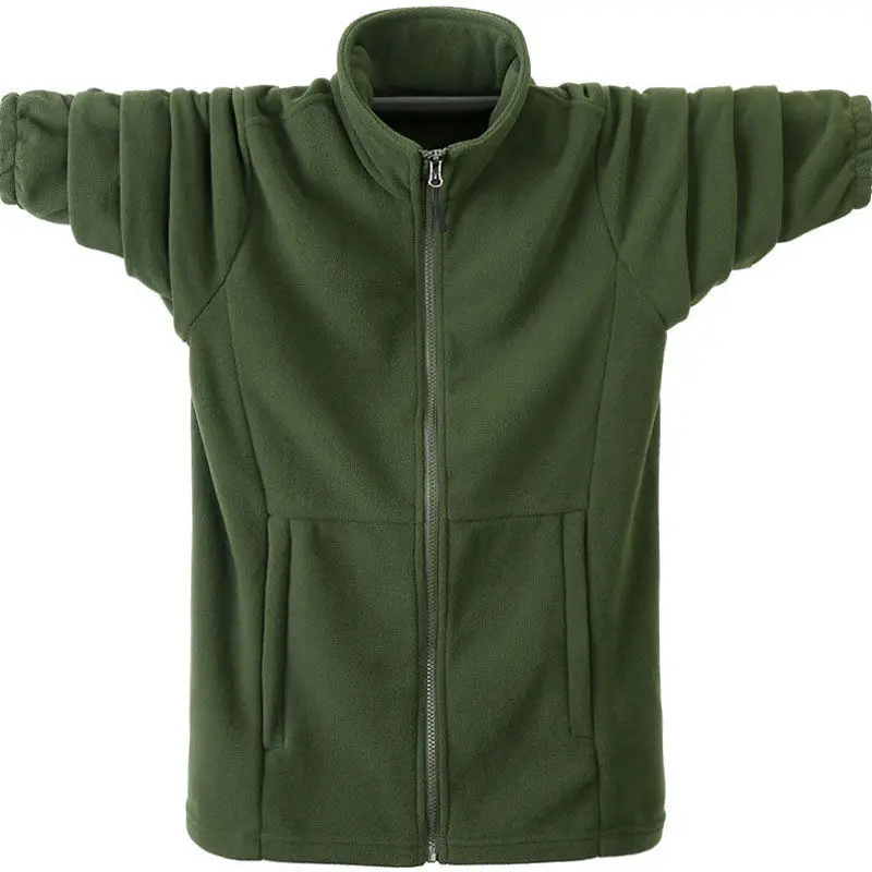 Boyfriend Oversize 6XL Autumn Winter Green Zipper Coat Sweatshirt Women Hoody Double Side Fleece Jacket Stand Collar Long Sleeve