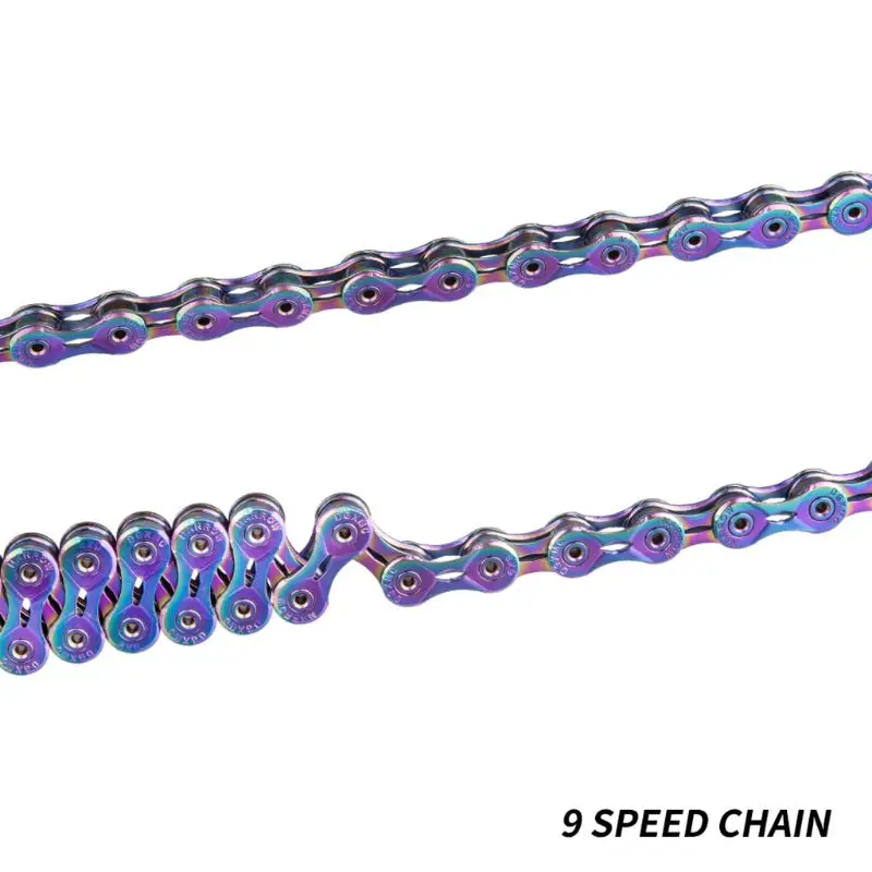 

9 Speed Colorful Bike Bicycle Chain Hollow Durable Missing Link Rainbow EL SLR K1KD