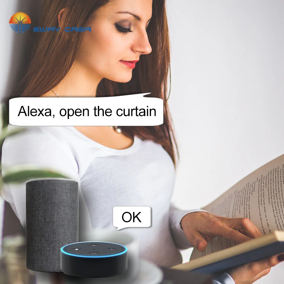 Wi Fi занавес EWAY с управлением Alexa и Google Home Tuya автоматический электрический для