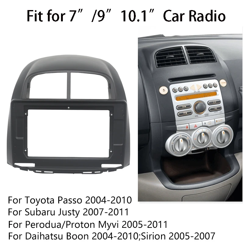 Kit de instalación de marco de Panel de salpicadero para Toyota, tablero de Radio de 10,1 pulgadas, 2 Din, Fascia, para Toyota Passo, Daihatsu, Boon, Sirion, Subaru, Justy, Perodua, Myvi