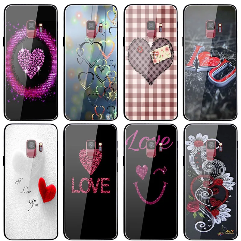 Любовь обои hd закаленное стекло чехлы для телефонов Чехол Samsung Galaxy S8 S9 S10 S20 Note 9 10 20