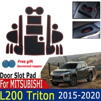 rubber anti slip door groove mat for mitsubishi l200 triton strada strakar barbarian fiat fullback 20202015 coaster accessories