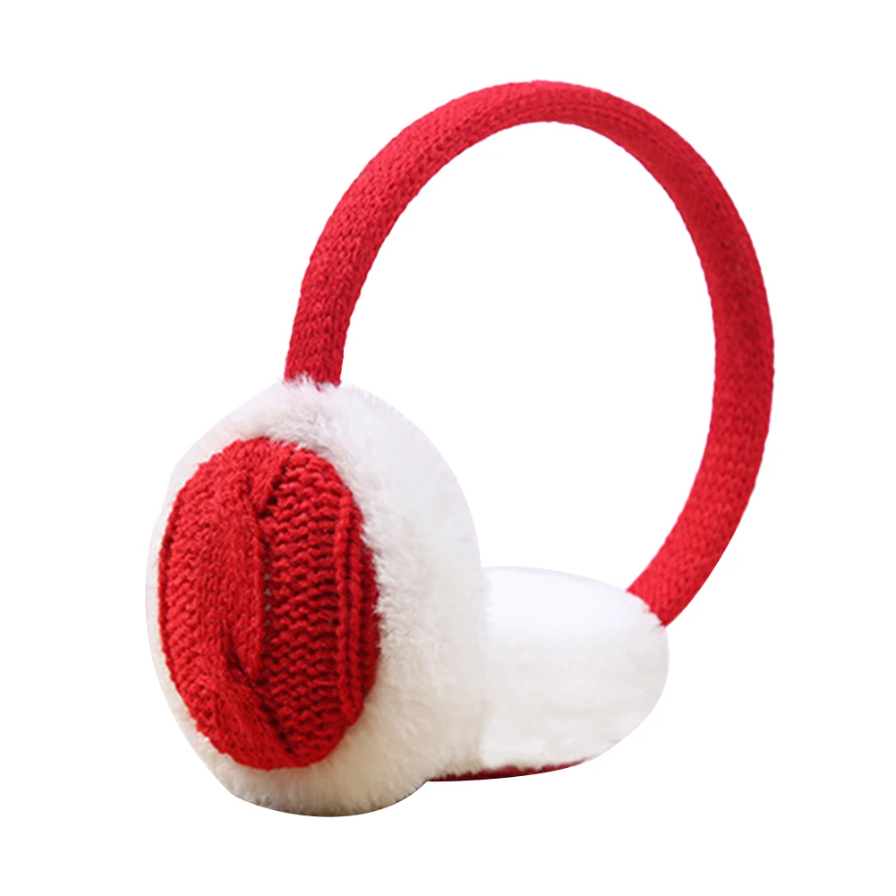 Модные наушники женские зимние теплые плюшевые вязаные аксессуары подарок для