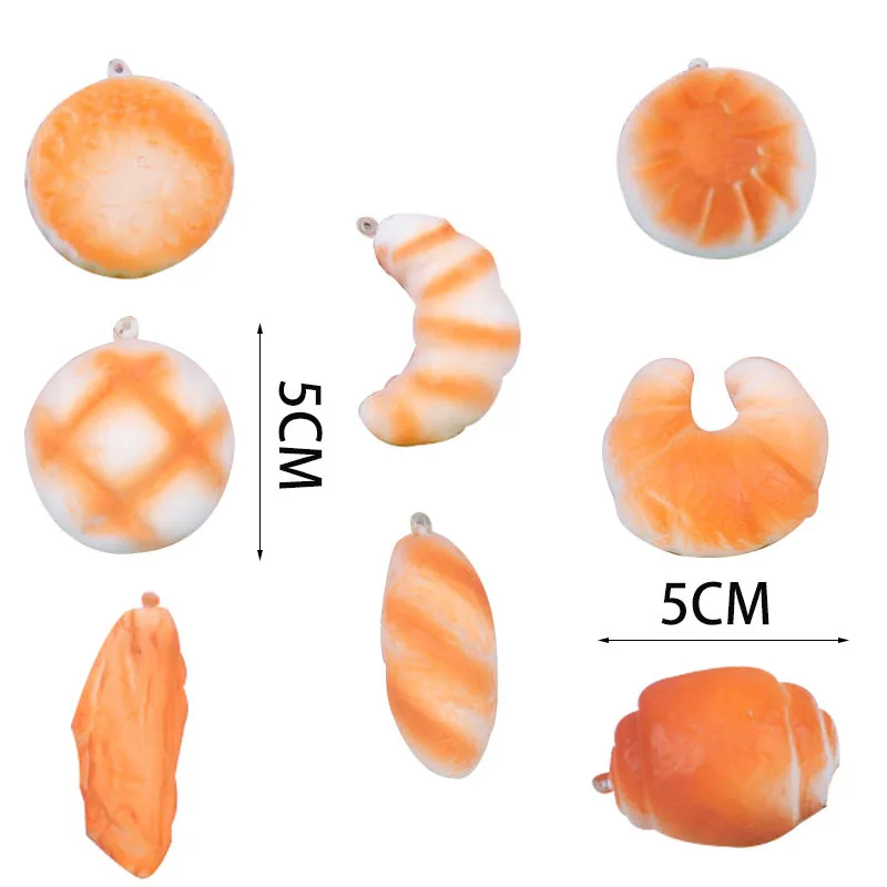 Сжимаемая игрушка для сжимания хлеба мягкая медленная булочка торт тост брелок