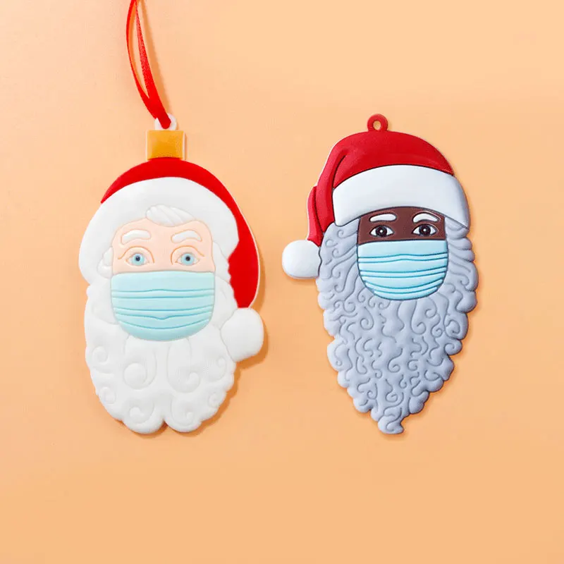 

DIY Quarantine Christmas Quarantine Decorate Santa Claus Xmas Personalized Hanging Pendants Santa Claus Ornament Silica gel New