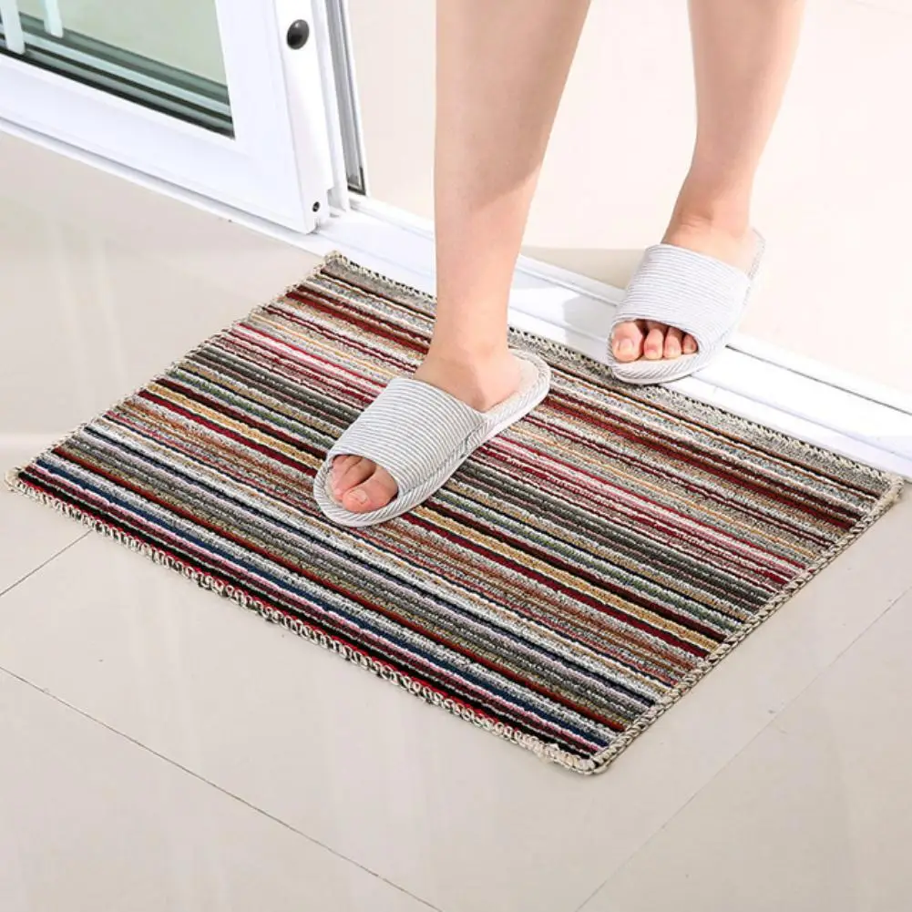Нескользящий утолщенный Полосатый Коврик для пола входная подушка ванной ковер