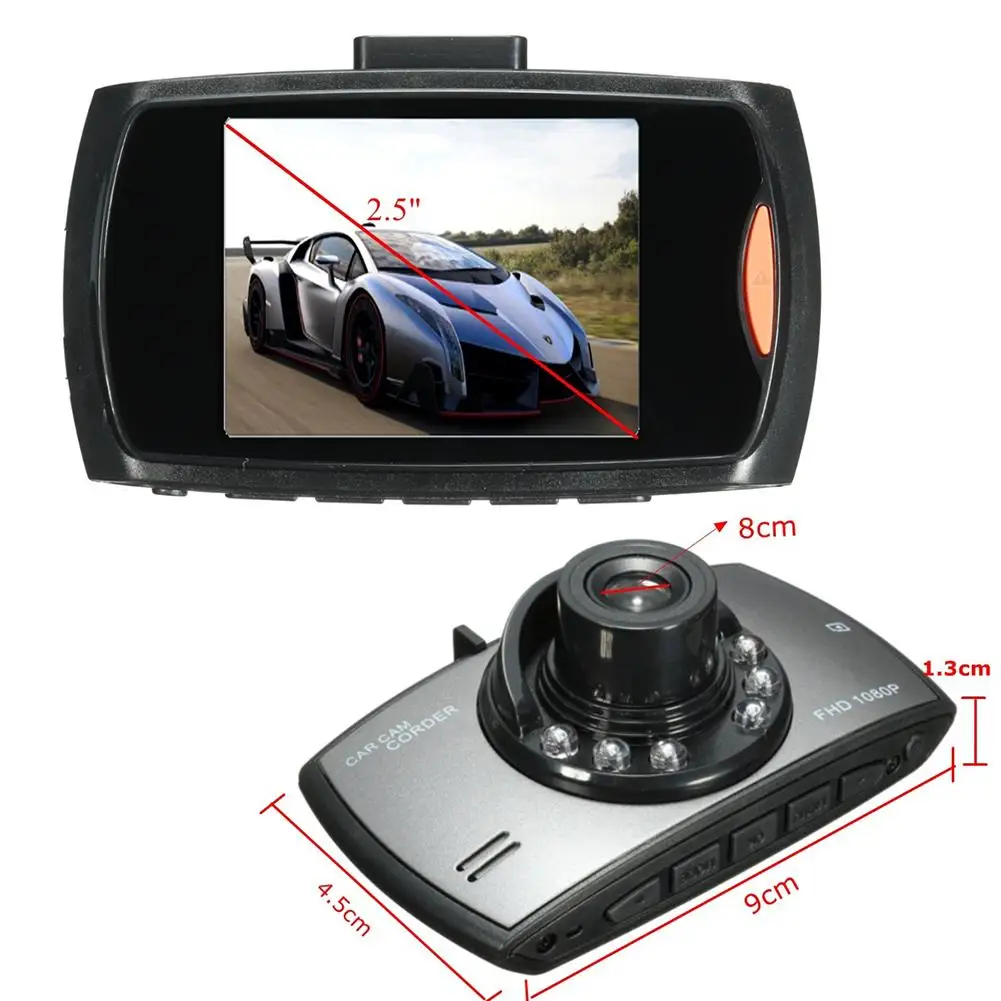 2 5 дюймов ЖК дисплей 1080P Видеорегистраторы для автомобилей Камера Dash Cam Видео