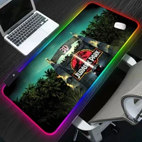 RGB Movie Jurassic Park Gaming MousePad Large Locking Edge Speed Game Gamer LED Mouse Pad Soft Laptop Notebook Mat for CSGO game