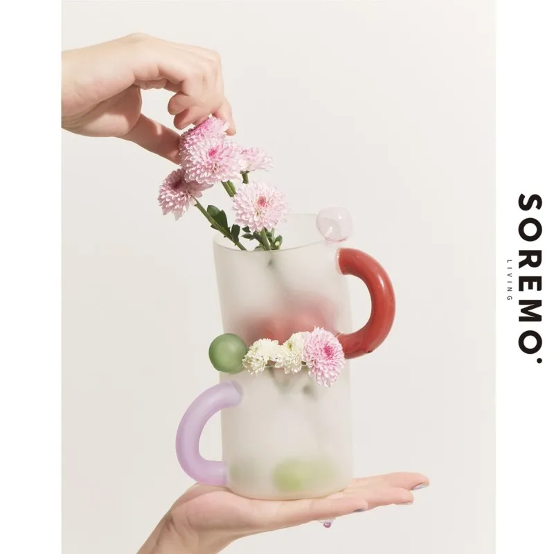 

Jelly Beans Fat Mark Cup Glass To Drink Taza Cafe Lovely Ins Manual Color Milk Glass Coffee Cup Lovers Gift