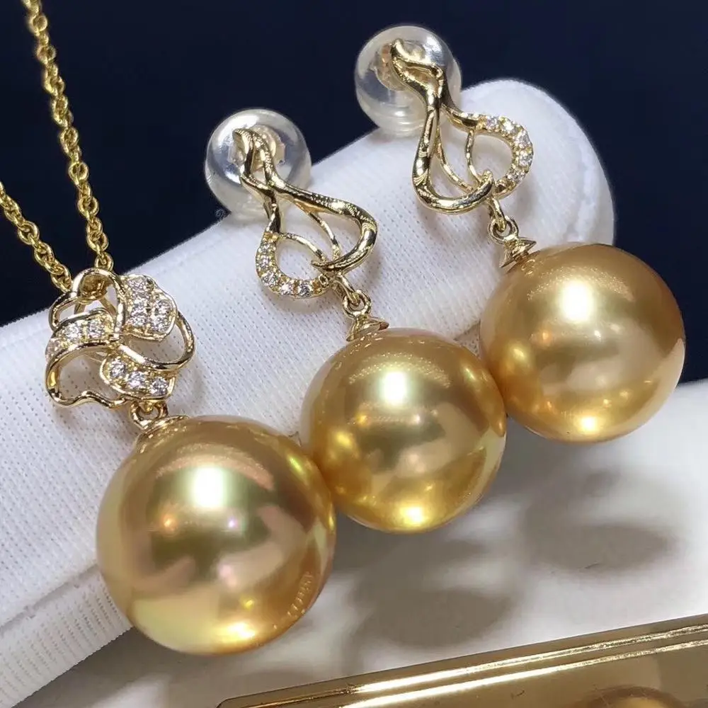 D205 ювелирные изделия из 18-каратного золота натуральный жемчуг Южного океана