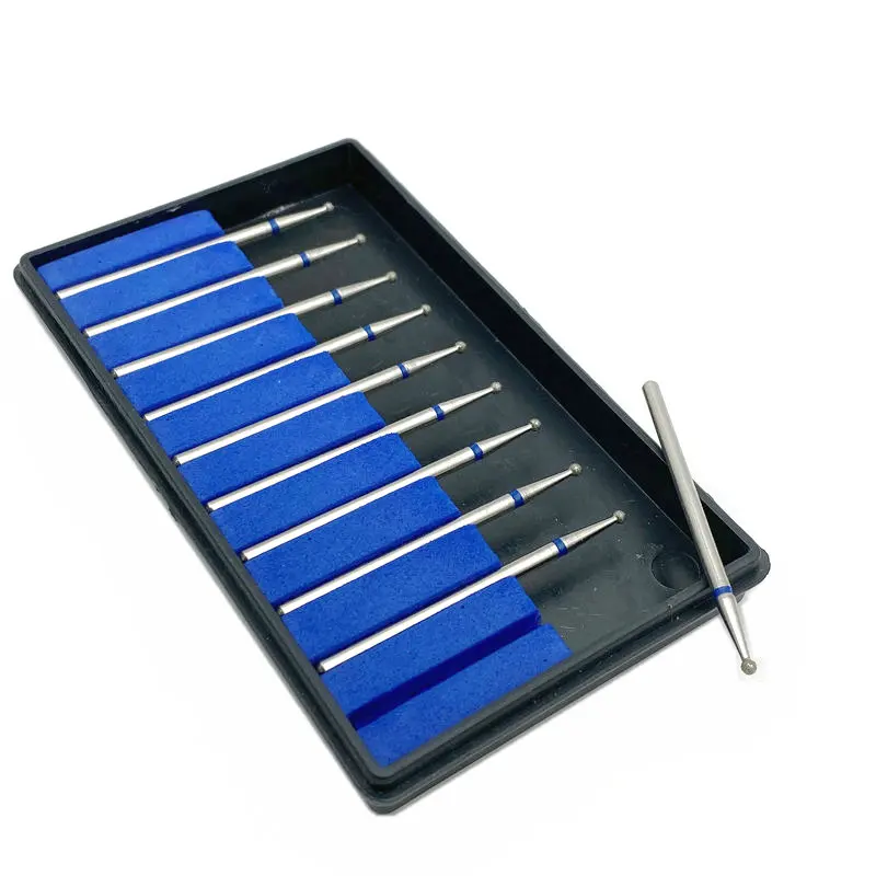 Алмазная фреза для ногтей с круглой головкой 10 шт. фрезы зубные шлифовальные