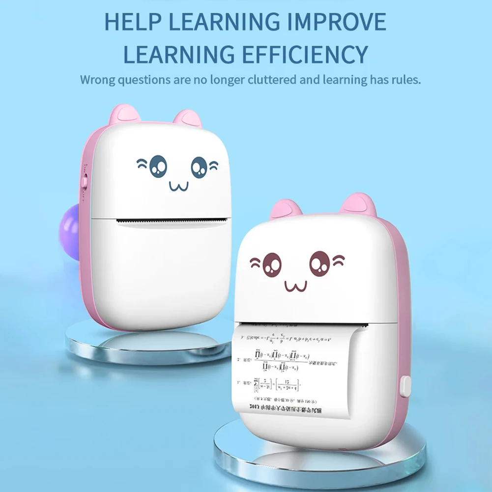 

Portable Mini Thermal Printer Wirelessly Bluetooth-compatible Paper Photo Label Memo Wrong Question Printing for Home Office