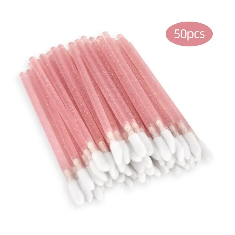 

50pcs/pack Disposable Makeup Lip Brush Lipstick Lipgloss Wands Eyeshadow Applicator Crystal handle Makeup Accessories maquiagem
