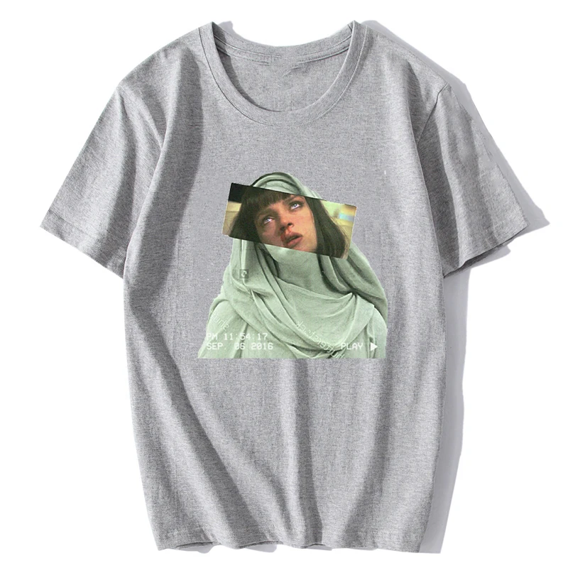 Pulp Fiction Tshirt 2019 New Women's Summer Quentin Tarantino T-shirt Hip Hop Printed Harajuku Shirts Women Korean Clothes Tops | Женская