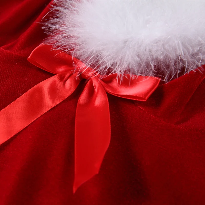 Nightgown For Women Sexy Lingerie Velvet Nightdress Feather Neckline Backless Homewear Femme Christmas Sexy Ccostumes Nightwear