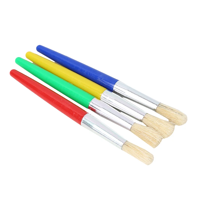 Paint Brush For Children Oil Watercolor Painting Candy Color Plastic Handel Bristel Brushes Gouache Drawing Art Supply | Дом и сад