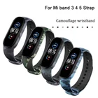 Камуфляжный смарт-браслет для Mi Band 3 4 5, сменный ремешок для наручных часов Xiaomi Mi Band 5 4 3