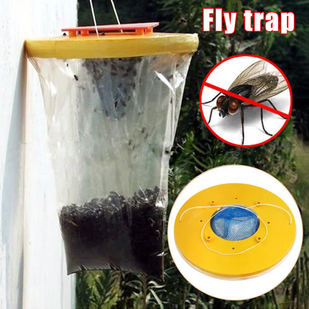 

New fly trap Drosophila Fly Catcher Trap Insect Bug Killer Hanging Flies Catching Bag for Outdoor Farm от ловушка для комаров