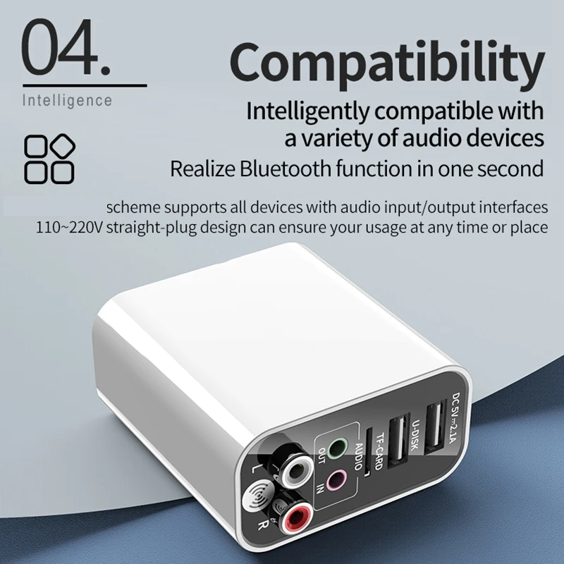 

Bluetooth Receiver Transmitter 2-In-1 Bluetooth 5.0 AUX Audio Adapter for TV Headphone Speaker Desktop PC