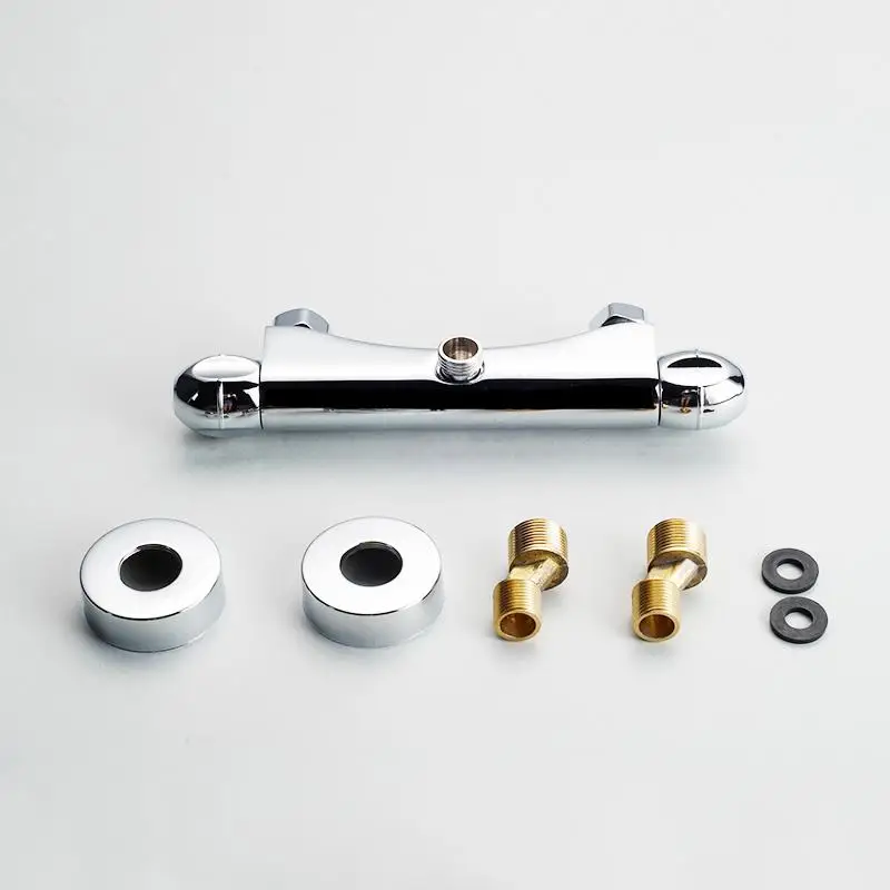 

Bathtub Faucet Thermostat ControBrass Wall Mounted Chrome Bath Tap Mixer for Tub