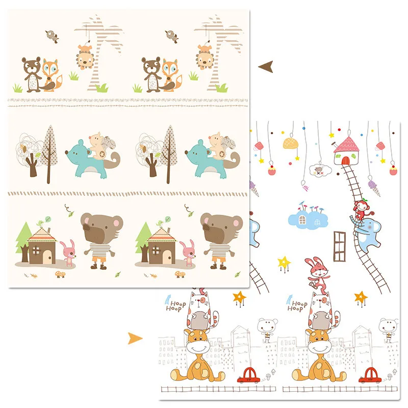 4 Складной детский двусторонний игровой коврик XPE Puzzle Детский коврик Tapete Infantil комната ползающий коврик нетоксичный Детский ковер Brinquedos - Цвет: 4