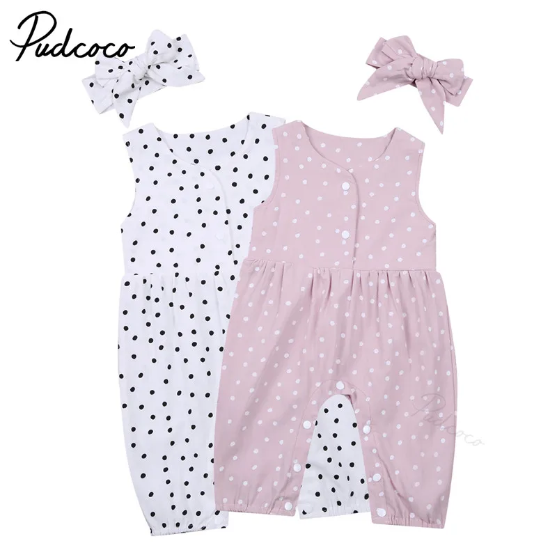 2021 летняя одежда для малышей комбинезон без рукавов + повязка на голову с бантом в