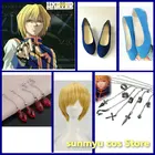 Аниме HUNTER x HUNTER Kurapika Kurta косплей синий парик обувь аксессуары для рук Серьги