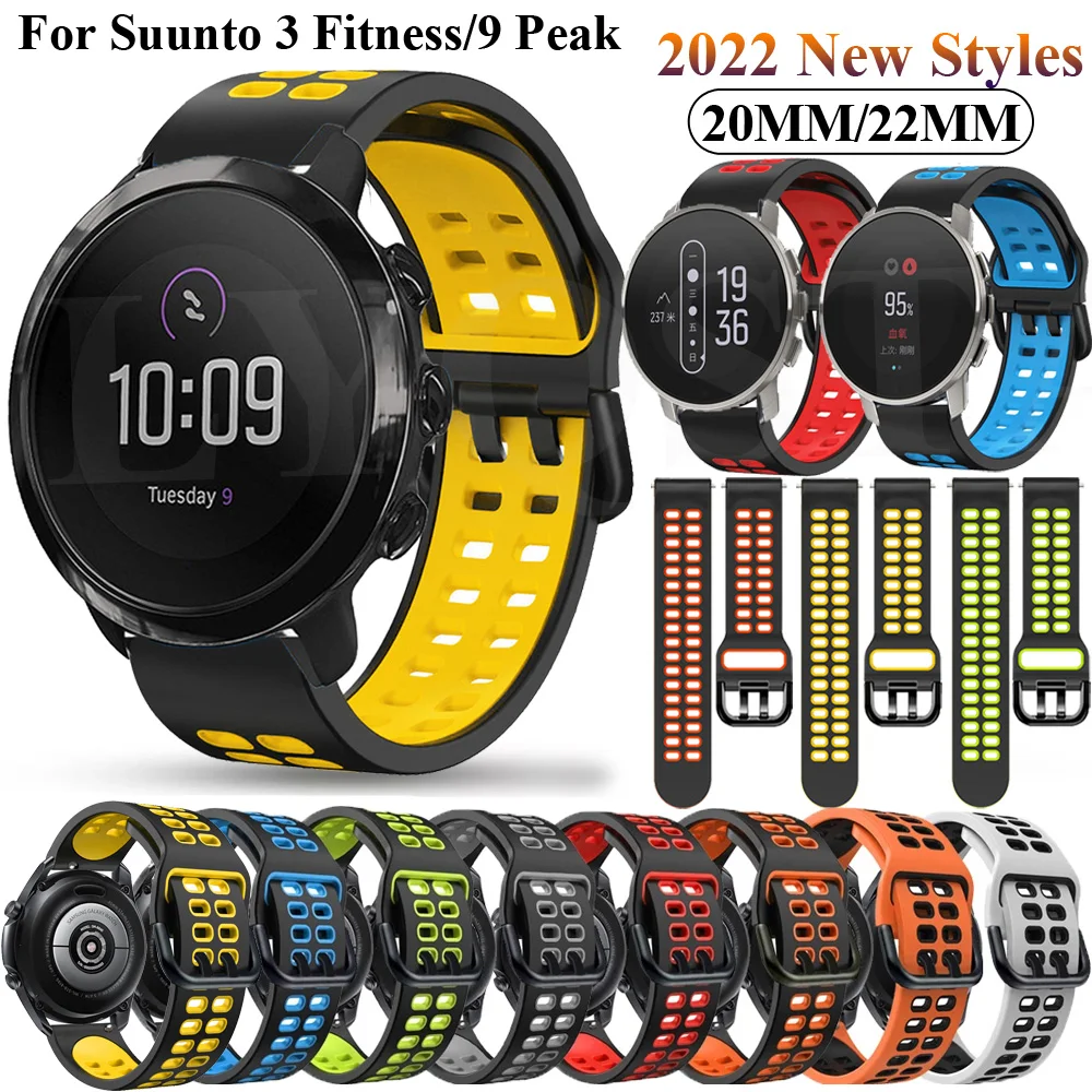 

Ремешок силиконовый для спортивных смарт-часов Suunto 9 Peak, Воздухопроницаемый сменный Браслет для фитнес SUunto 3, 20 22 мм