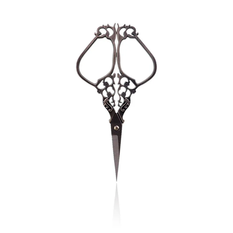 

1Pcs Stainless Steel Vintage Tailor Scissors Floral Sewing Retro Embroidery Scissors Short Fabric Cutter Yarn Shear