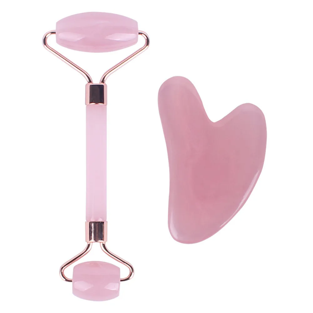 

New Rose Resin Guasha Set Facial Roller Board Massager Face Slimming Body Relax Massager Acupuncture Scraper Plate Plastic