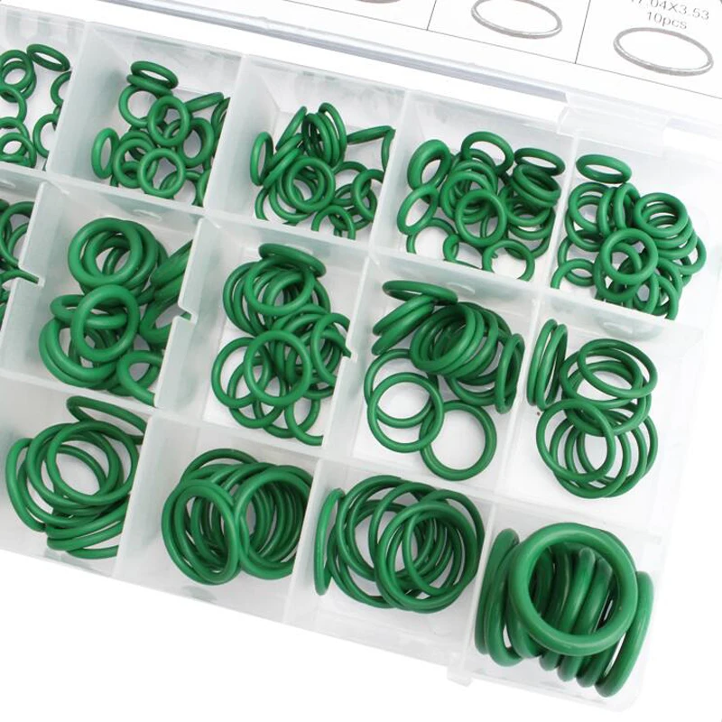 270pc Seal O-ring Gaskets Sets Air Conditioning Rubber Washer Assortment for R22 R134a Green Standard Parts