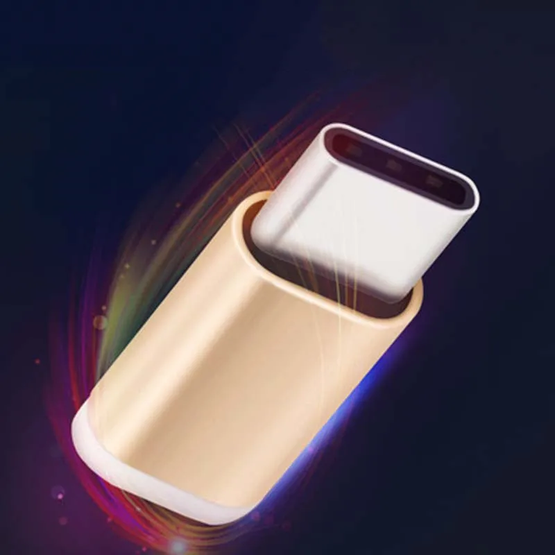 Цветной микро-USB разъем на Type-c Штекер кабель адаптер зарядное устройство