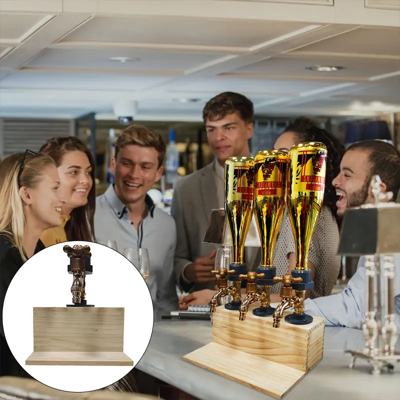 

Party Props Alcohol Whiskey Wood Dispenser Wooden Faucet Drinker Liquor Bar Accessories Father's Day Gift For Father Vintage