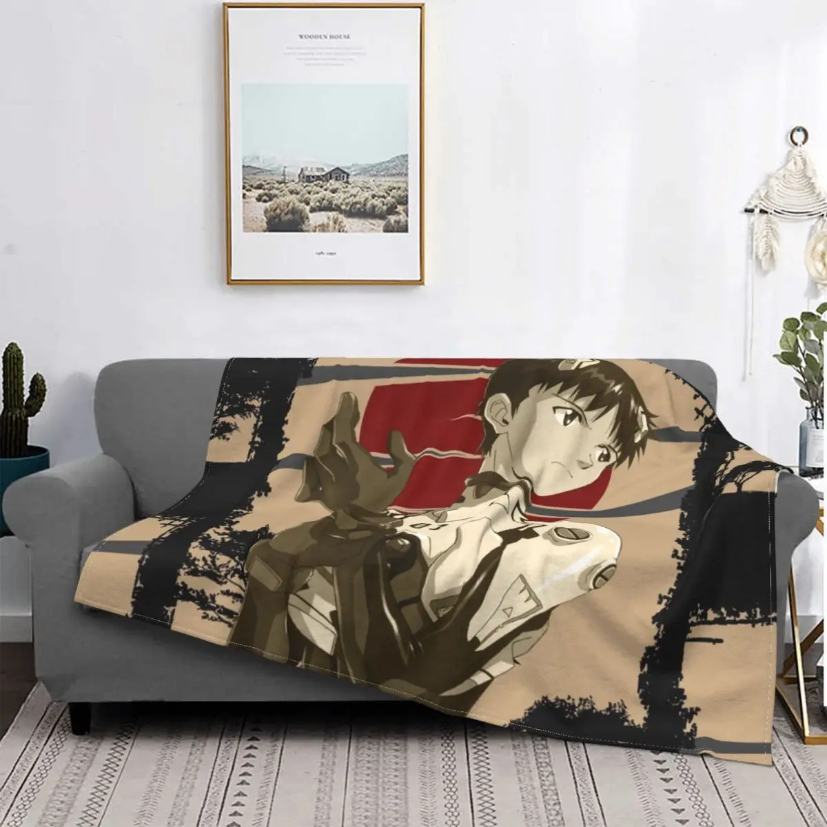 

Shinji Ikari одеяло из ЭВА Аниме Евангелион Фланелевое покрывало домашний диван индивидуальные мягкие теплые покрывала