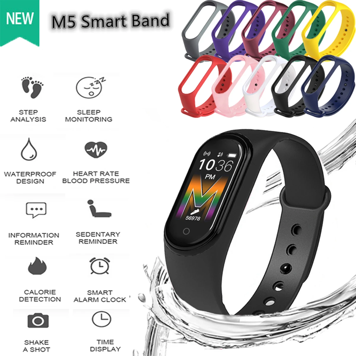 Новинка умные силиконовые часы M5 спортивные браслеты для мужчин светодиодный