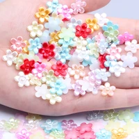 half pearls 11mm flatback flower abs imitation pearl 901000pcs mixed colors ivory white diy nail jewelry decorations