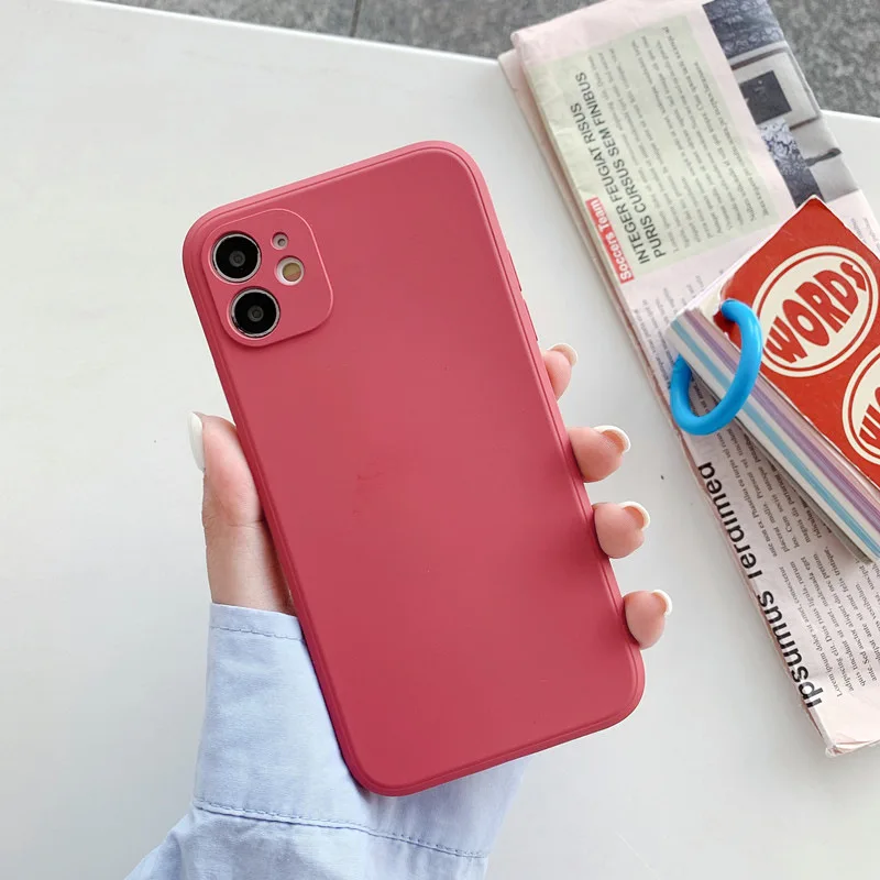 

Straight side silicone phone case is suitable for iPhone11 12Pro Max mini XR XS XSMax 8 7 6PluS anti-drop protective back cover