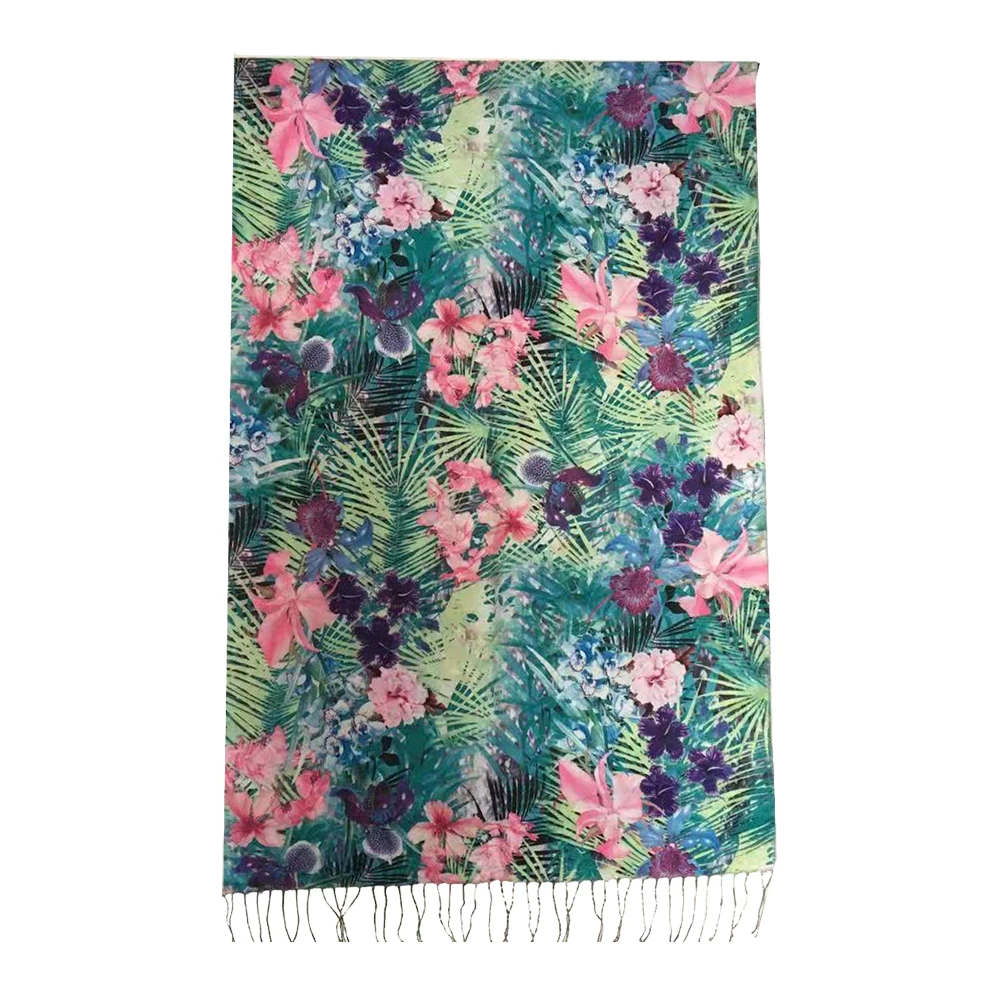 Полосатые клетчатые шали палантины модная пряжа с петлей длинные женские шарфы