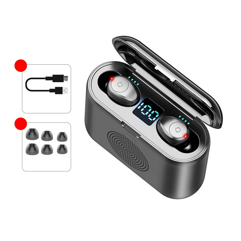 black CVC8.0 шумоподавление Bluetooth наушники тяжелый бас Беспроводные наушники с функцией динамика беспроводная гарнитура Earbus - Цвет: black