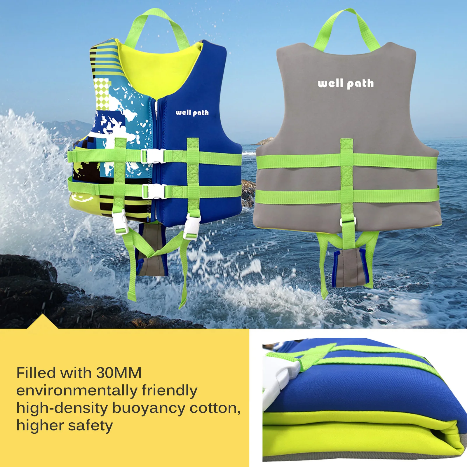 

Children'S Swimming Vest Sunscreen Kid Drifting Vest Comfortable Foam Big Buoyancy Suit Multifunctional Baby Swimming Boating
