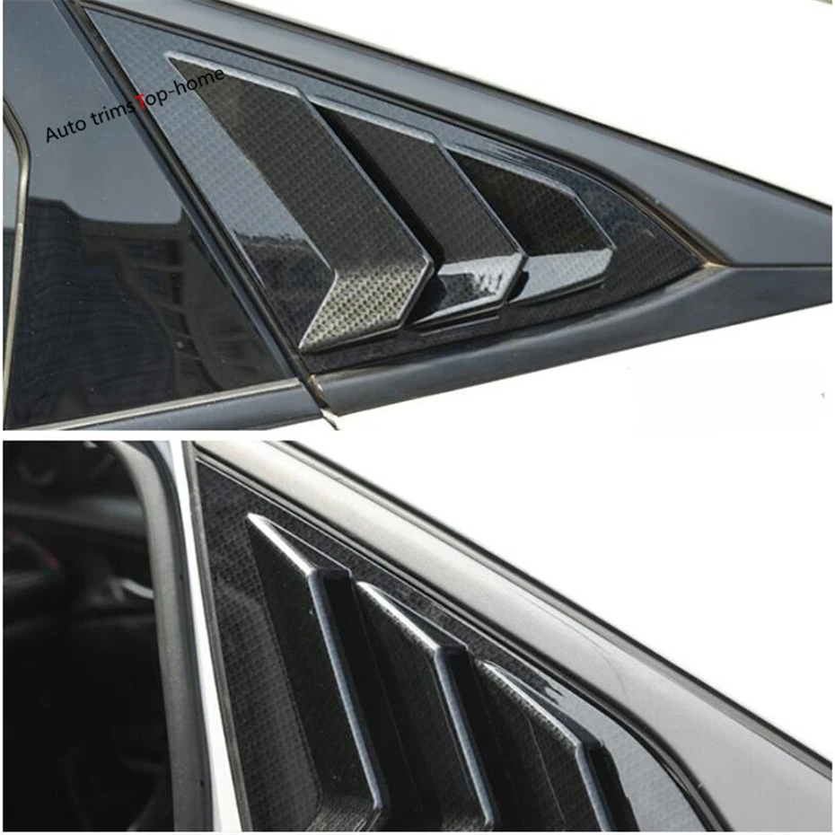 

Yimaautotrims Exterior Refit Kit Fit For Honda Civic Sedan 2016 - 2020 Rear Tail Door Window Vent Louvers Scoop Cover Trim