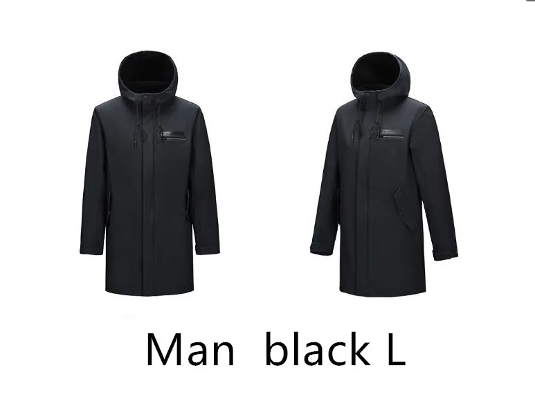 man black L Xiaomi PELLIOT осенне-зимнее деловое мужское Женское пальто, повседневное однотонное тонкое пальто, ветрозащитный длинный плащ, теплый мягкий уличная одежда - Цвет: man black L