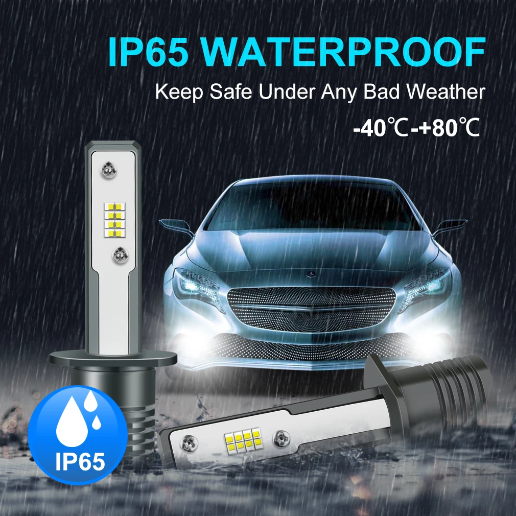 2 шт. супер яркие светодиодные лампы H1 H3 16 SMD CSP Автомобильные противотуманные фары