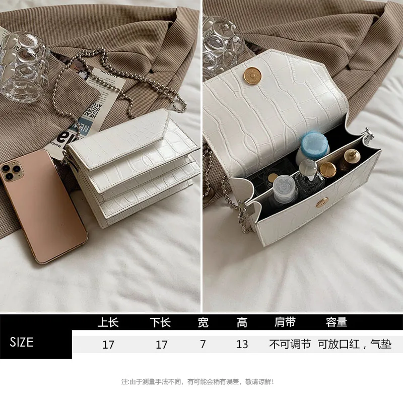 

Women Bag Stone Pattern PU Leather Crossbody Bags for Women 2021 Simple Chain Shoulder Bag Lady Travel Handbags Free Shipping