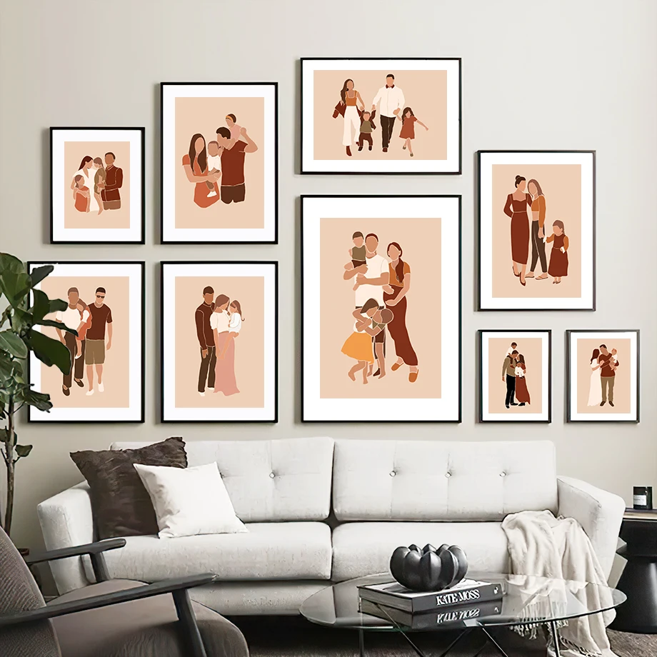 Настенная Картина на холсте малыш мальчик девочка с любовью мама папа