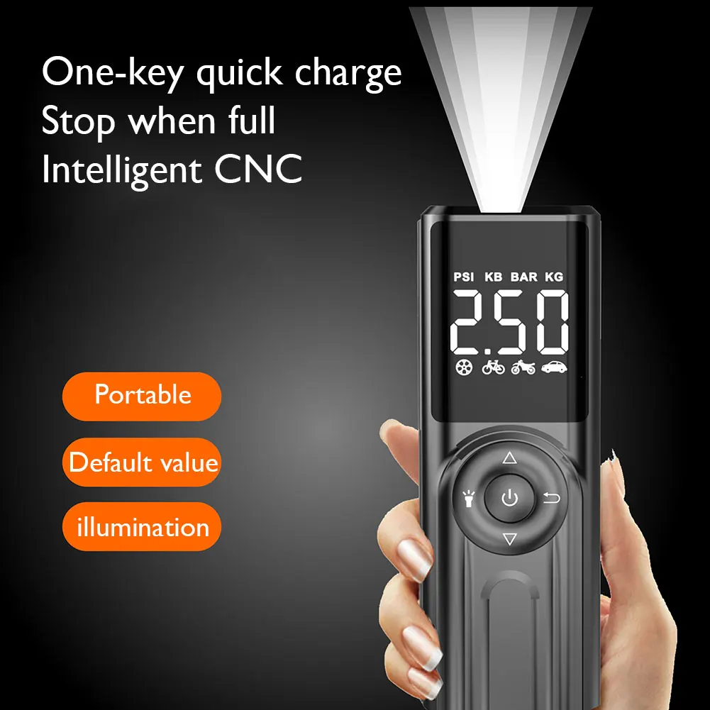

Inflatable Pump Portable Air Compressor Mini Cordless Car Digital Display Motorcycle Bike Tire Ball Toy for Car Road Bike